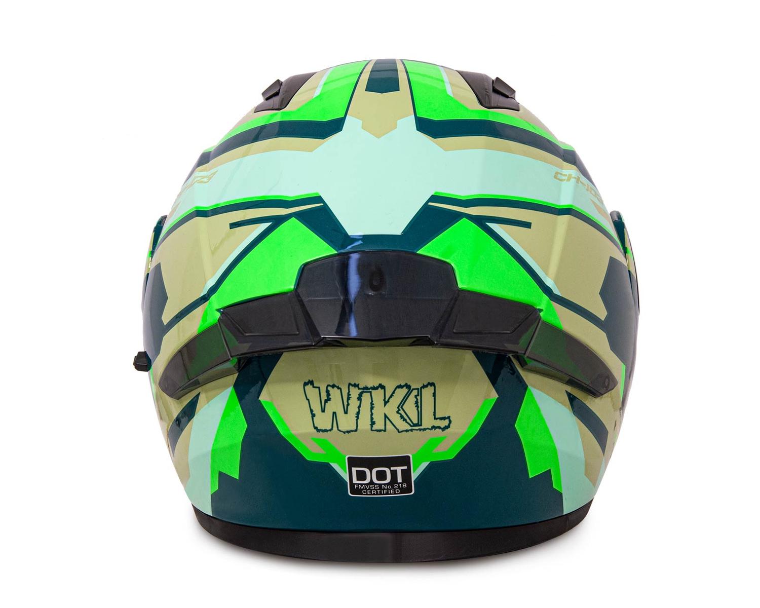 Casco WKL Motocicleta Dot Abatible CH-103 FINISH-VERDE — imagen 6