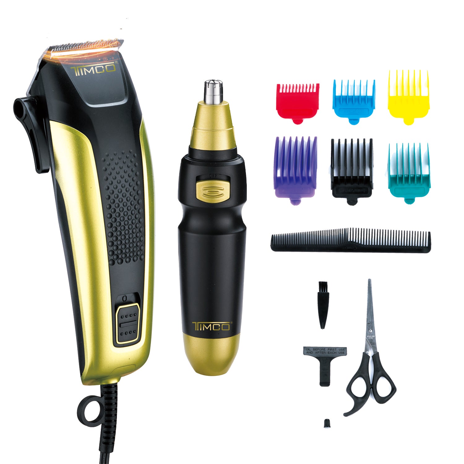 Maquina de Cortar Cabello y Trimer para Nariz y Oidos Kit de 10 piezas Clipper Timco HC4909X57 — imagen 2