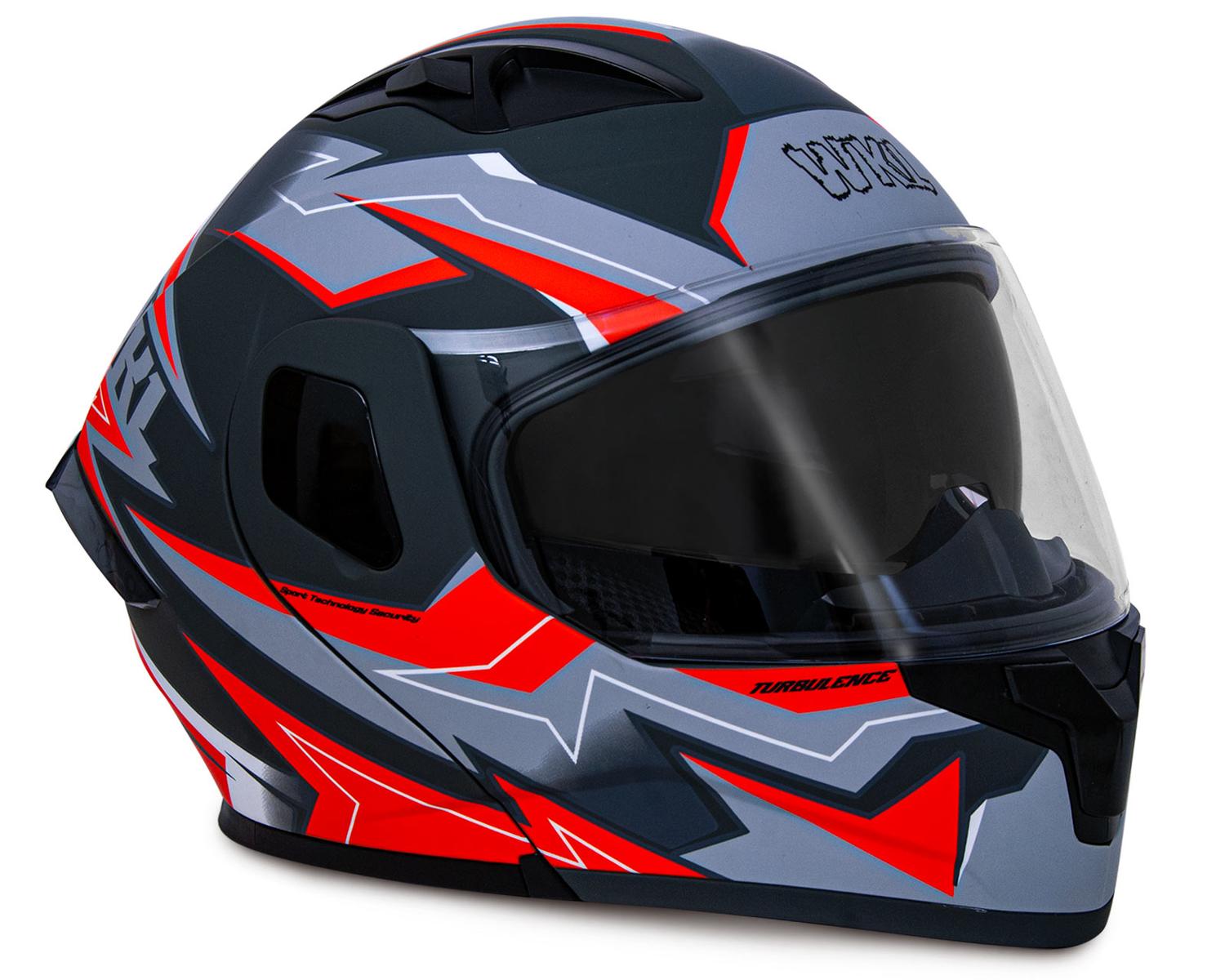 Casco WKL Motocicleta Dot Abatible CH-103 TURBO-ROJO — imagen 7