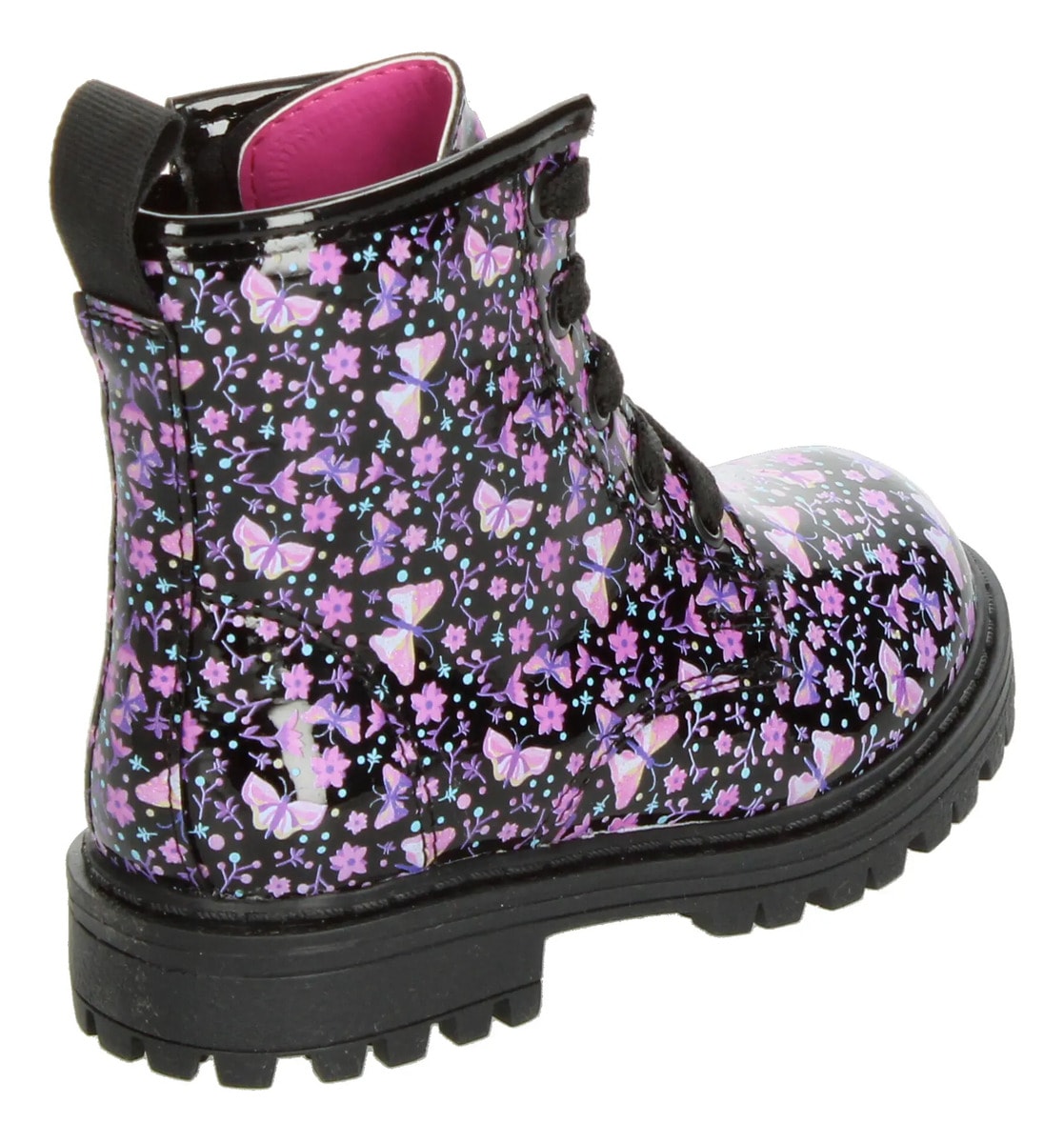 Botín Tropicana Niña Con Flores Rosas Casual Negro Infantil T15-18 — imagen 12