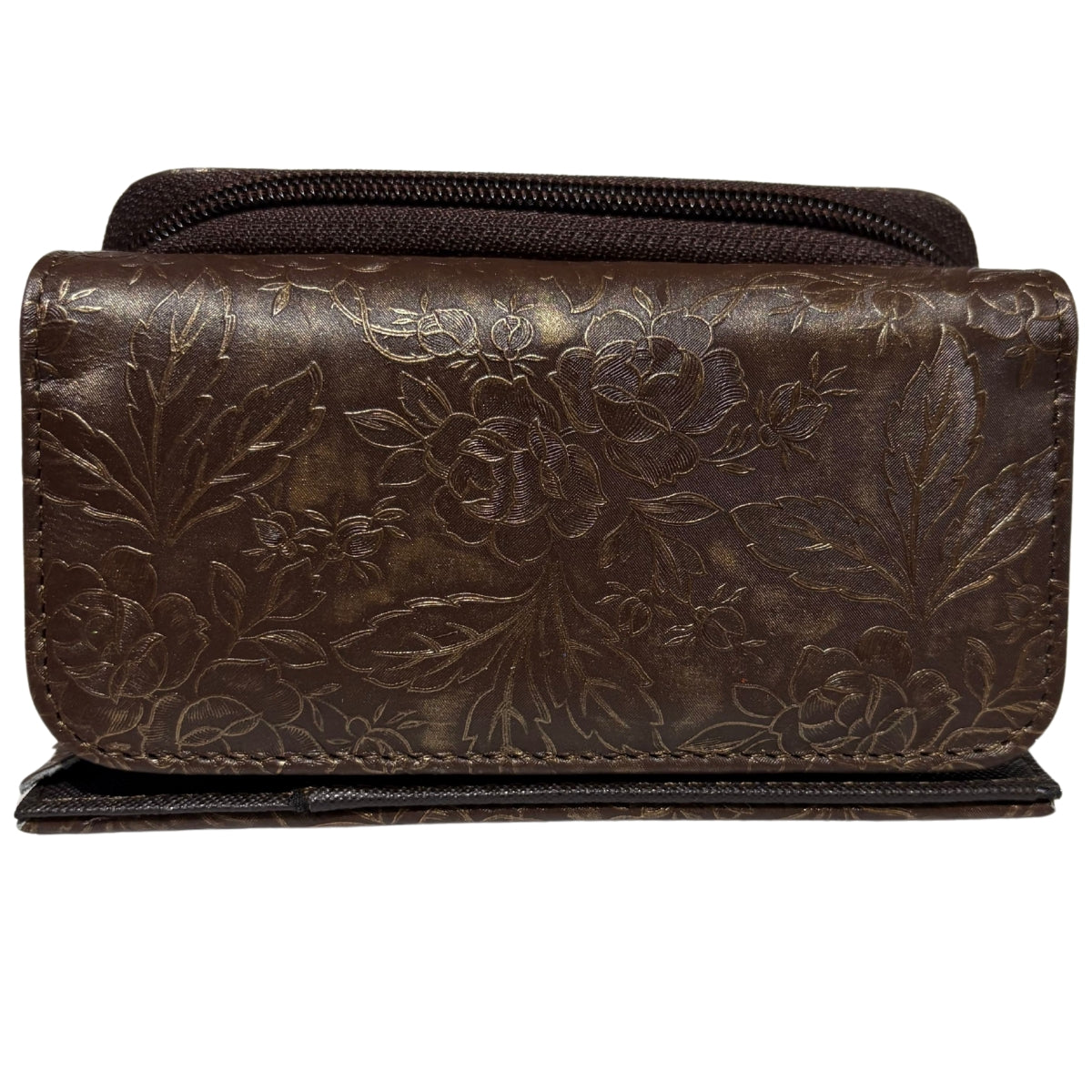 Cartera Dama Piel Legitima Genuina Ternera Grabada Pequeña Mini Cierr — imagen 18