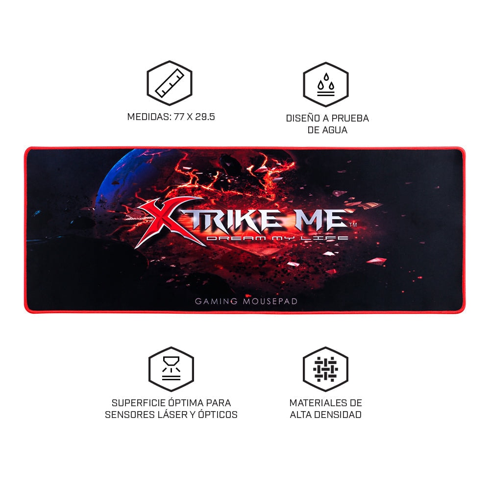 Mousepad gamer XTRIKE ME MP-204 caucho y tela gaming para computadora — imagen 3