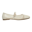 Flat Paulina Mary Jane Dama Casual Malla Blanco Mujer