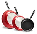 Set 3 Sartenes Antiadherentes Beteavon Rojo Aluminio Mango Ergonómico
