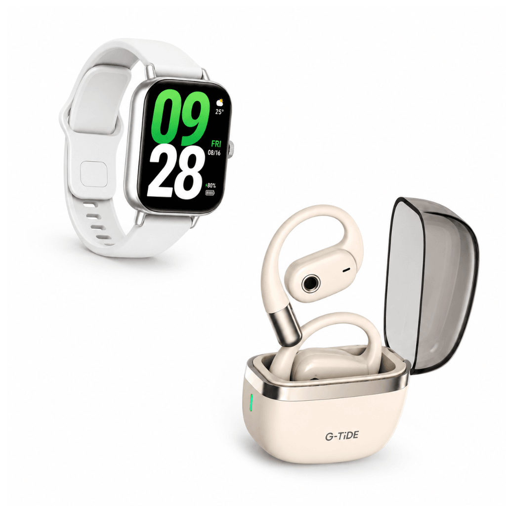 Smartwatch Redmi Watch 5 active (Plata) + Audifonos G-tide OWS 8 (Beige) — imagen 2
