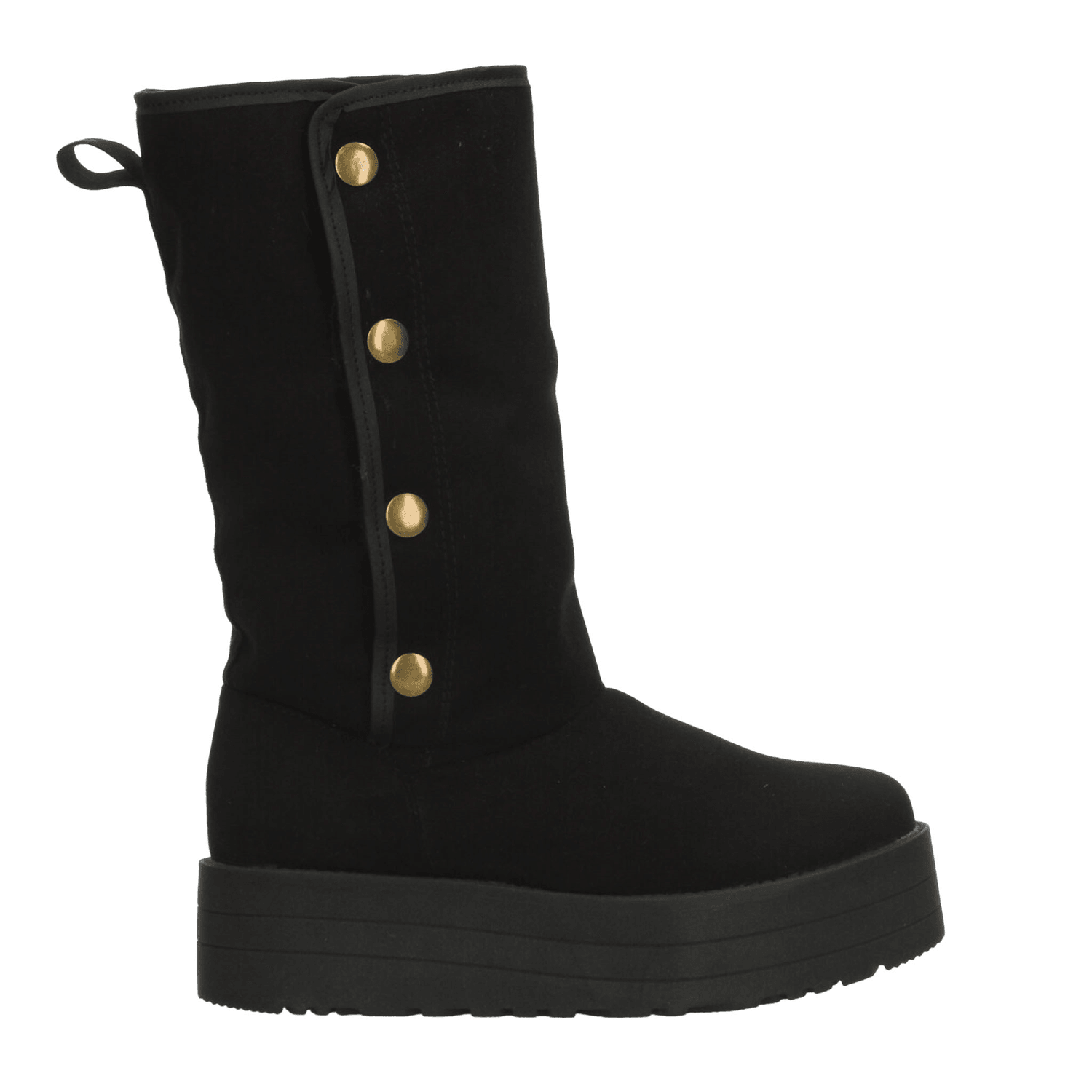 Bota Rojo Cereza Dama Invierno Plataforma Casual Negro Mujer — imagen 1