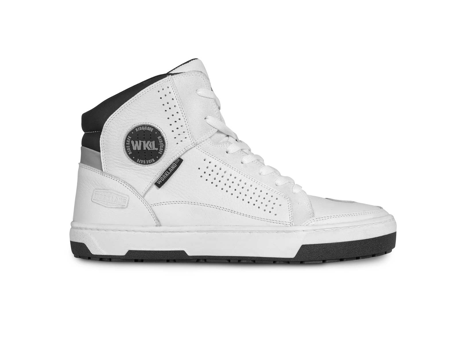 Bota hombre tenis motociclista botin biker WKL 80202 Blanco — imagen 11