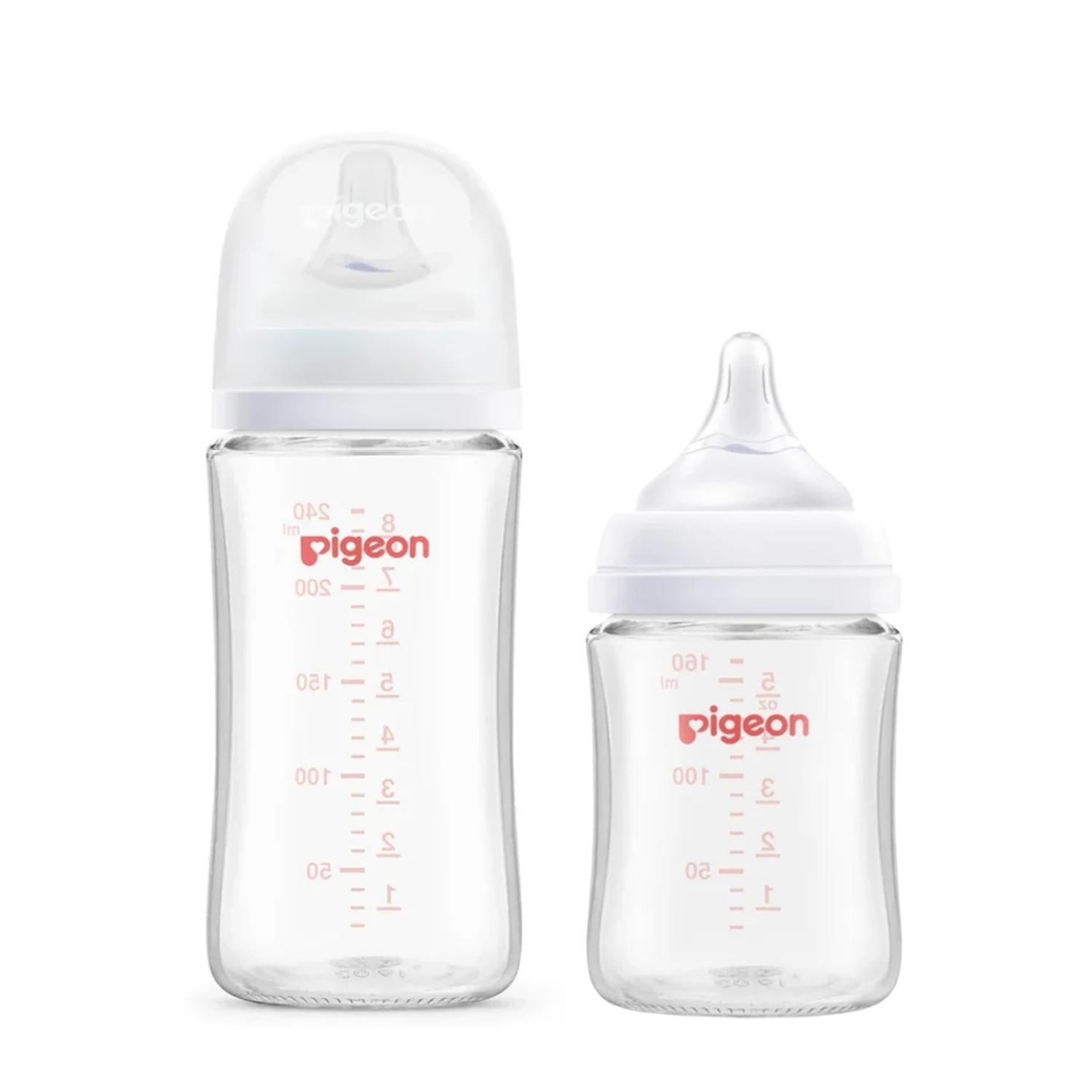 Combo Biberon Pigeon 160ml y 240ml Vidrio Softouch Anticolic — imagen 1