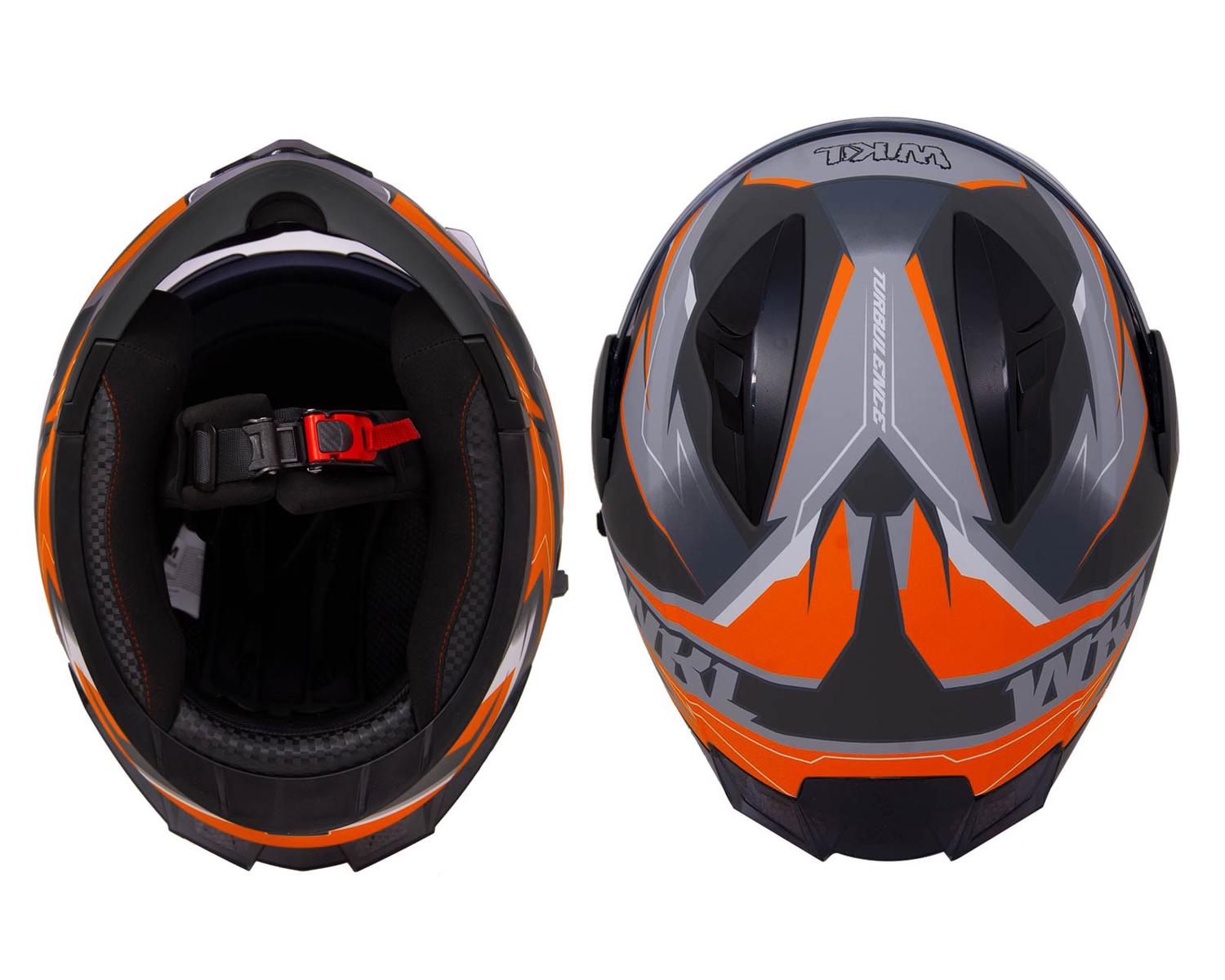 Casco WKL Motocicleta Dot Abatible CH-103 TURBO-NARANJA — imagen 6
