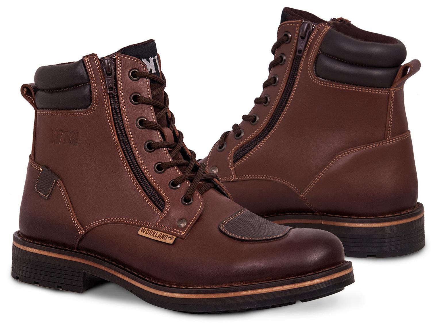 Bota Hombre Moto Biker Casual Workland 89502 Cogñac Cloud — imagen 2