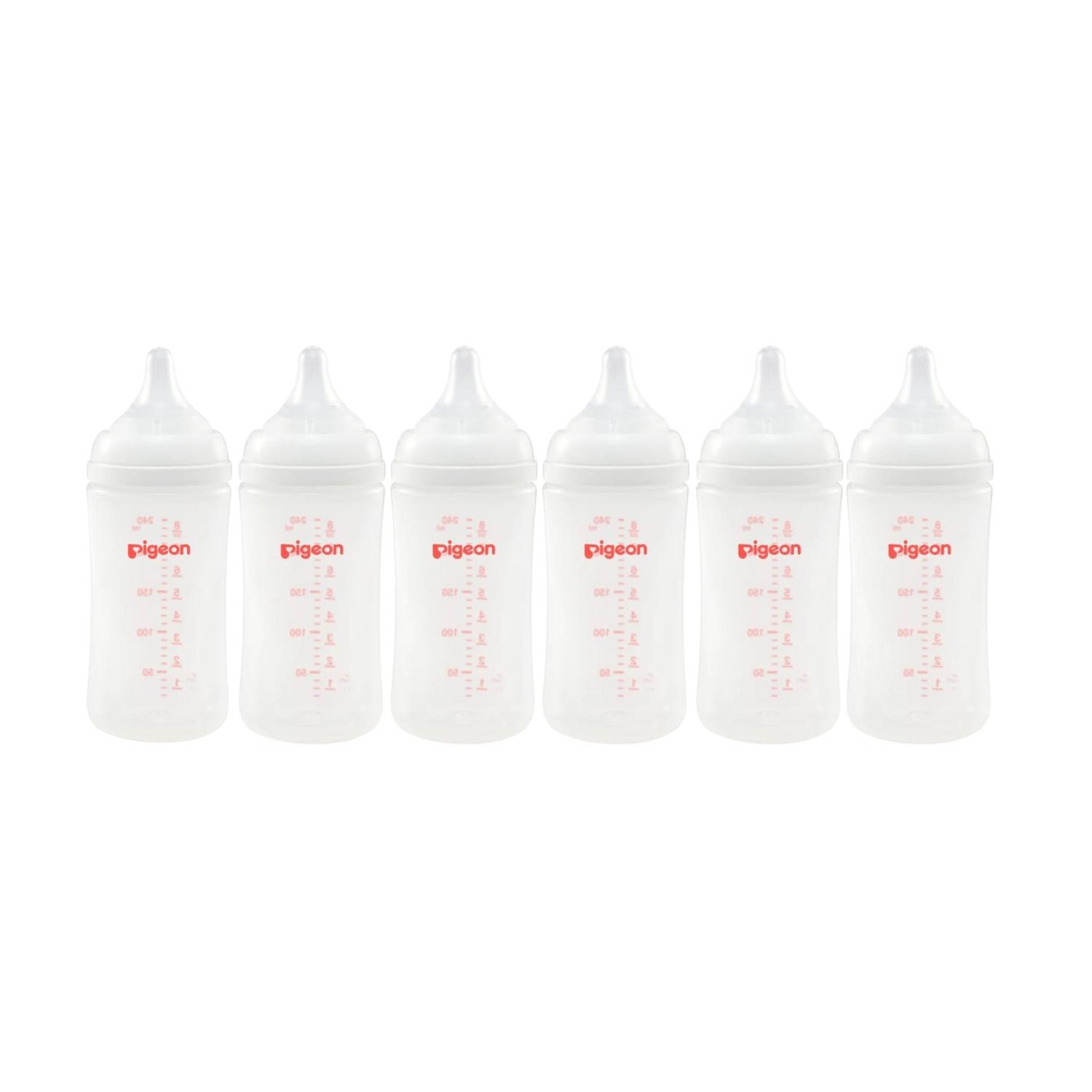 Pack 6 Biberones Pigeon Softouch 240ml/8oz Anticolicos 3m+ — imagen 2