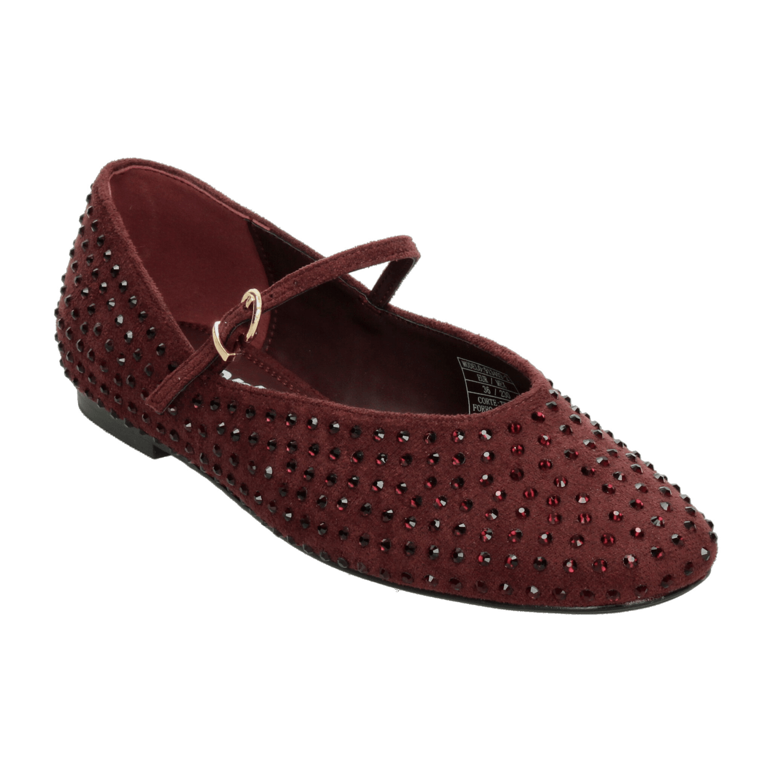 Flats Berlin Dama Hebilla Casual Vino Mujer — imagen 4