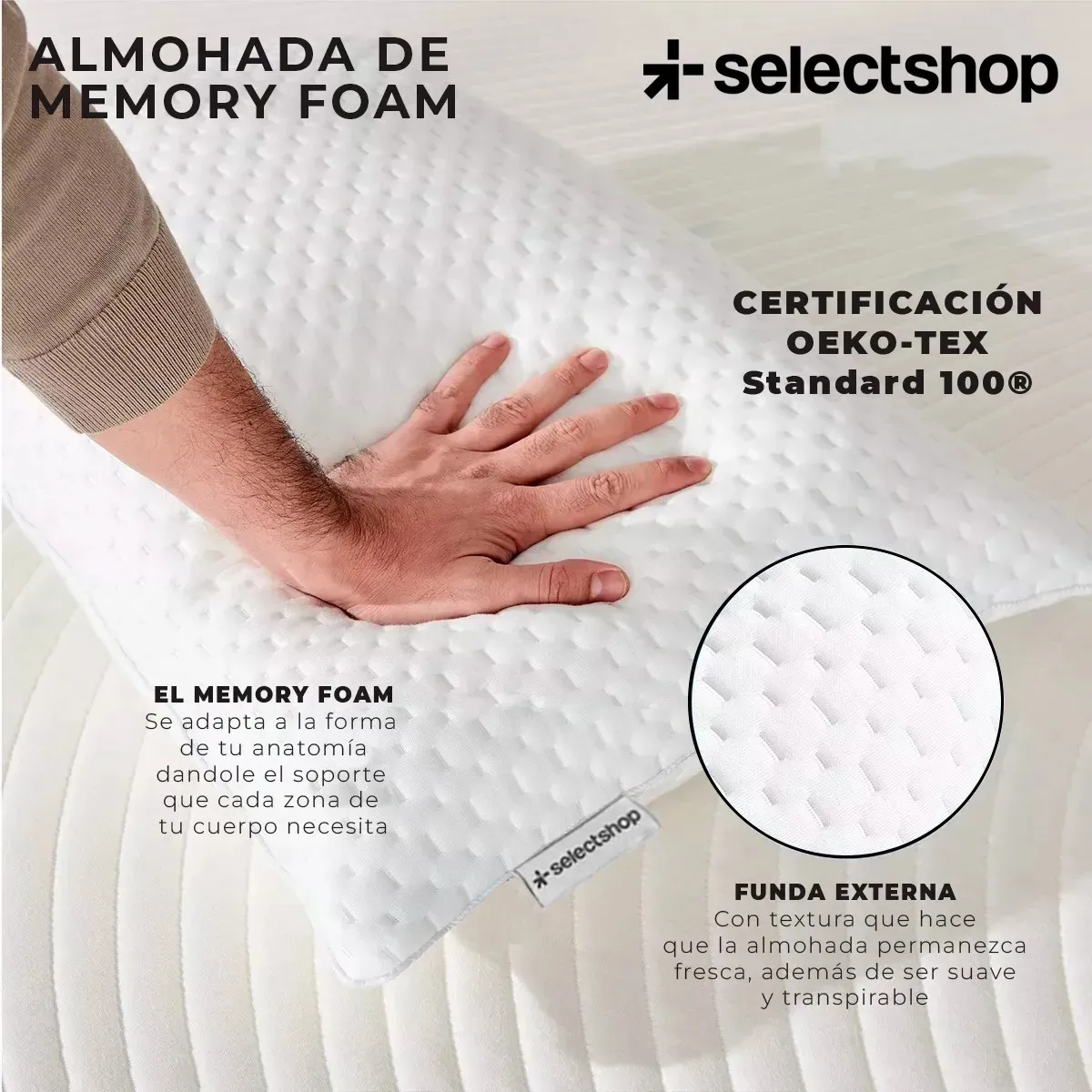 Almohadas Memory Foam – Paquete de 2 Piezas — imagen 3