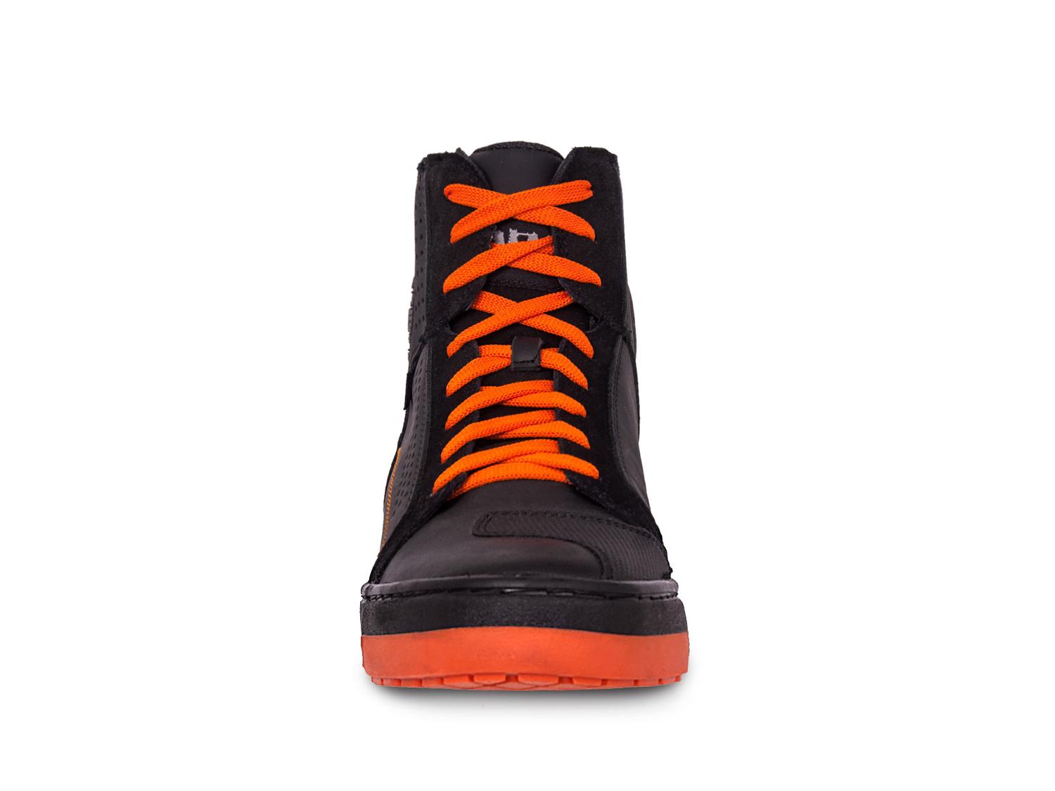 Tenis Motociclista Hombre Botin Moto Biker Wkl 80202 Ngo/Naranja — imagen 4