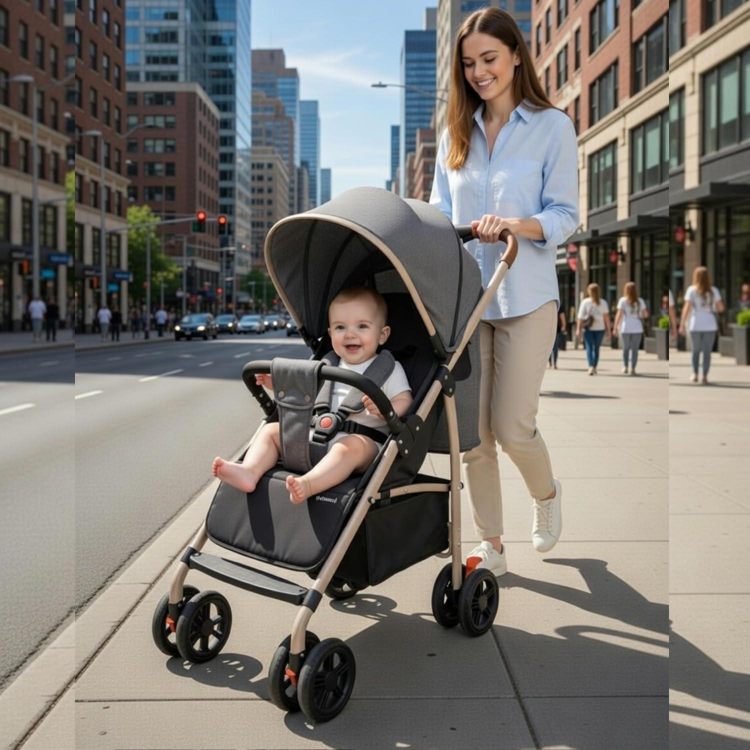 Carriola para Bebé Reversible Prinsel Monaco LX 5346 Negro — imagen 2