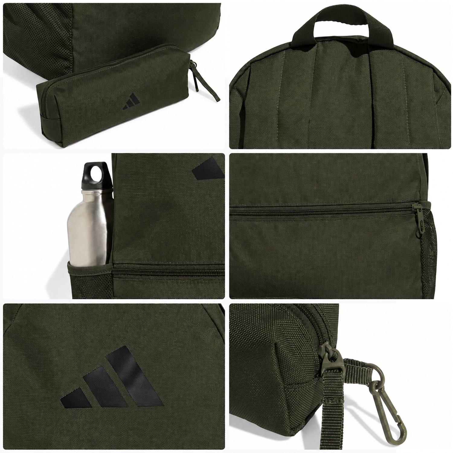 Mochila Unisex Adidas Classic 23 Olivo Escolar 23L — imagen 8