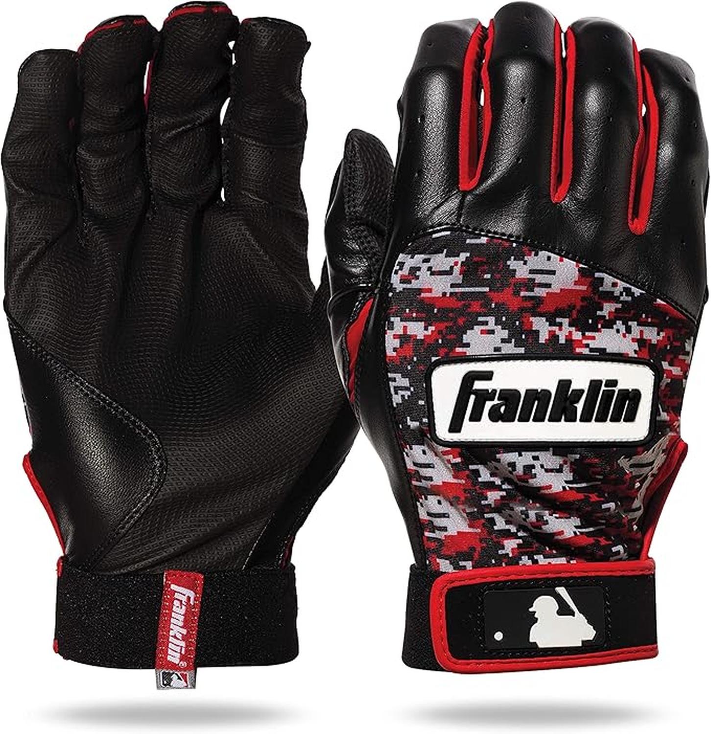 Guanteletas de Beisbol Franklin Digitek Talla M Negro Rojo — imagen 1