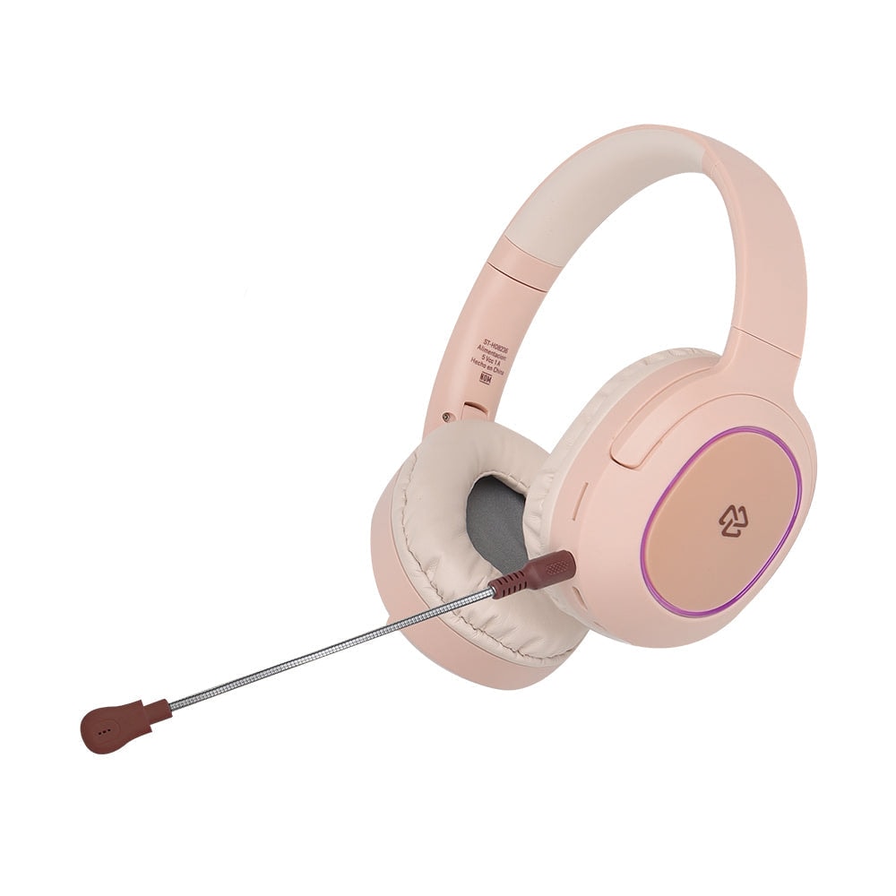 Audífono Inalámbrico On ear STF VIVA: 3 hrs uso Micrófono removible, Rosa — imagen 4