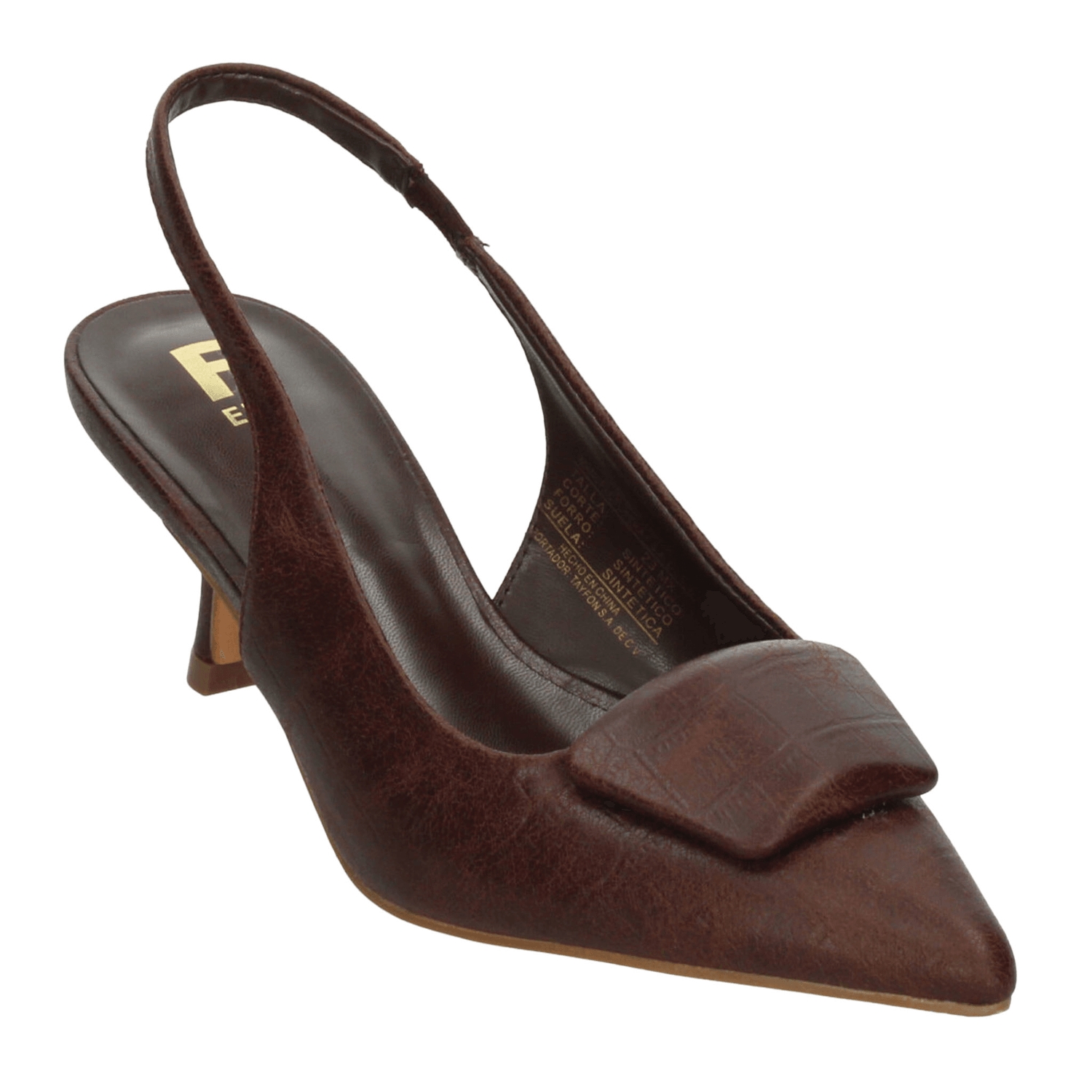 Zapatillas Efe Dama Café Formal Casual Slingback Mujer — imagen 5