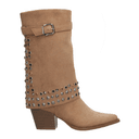 Bota Perugia Dama Casual Pedreria Vaquera Beige Mujer