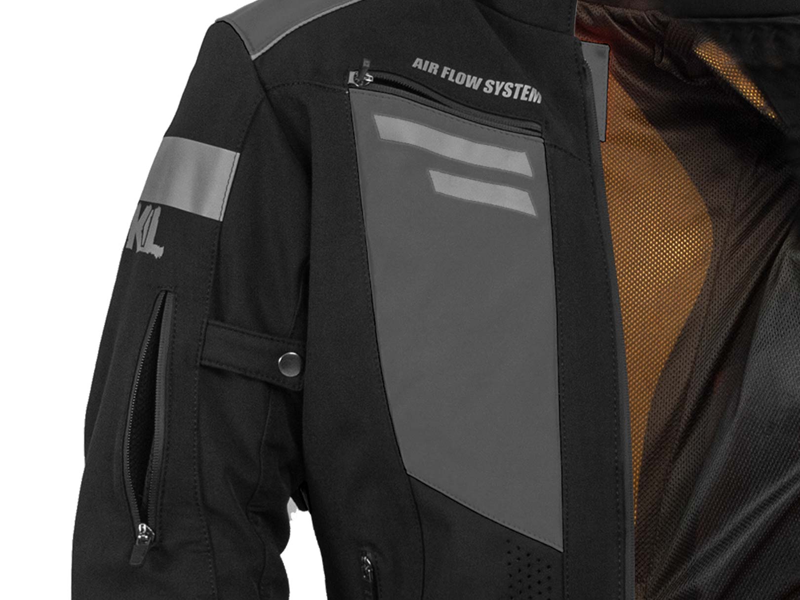 Chamarra Moto Hombre Impermeable Biker Protecciones WKL N/G — imagen 12