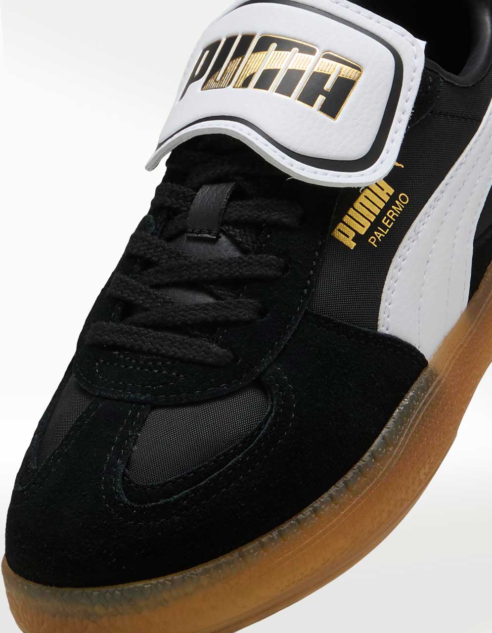 Tenis Puma Palermo Moda Tongue Negro Blanco - Mujer — imagen 4