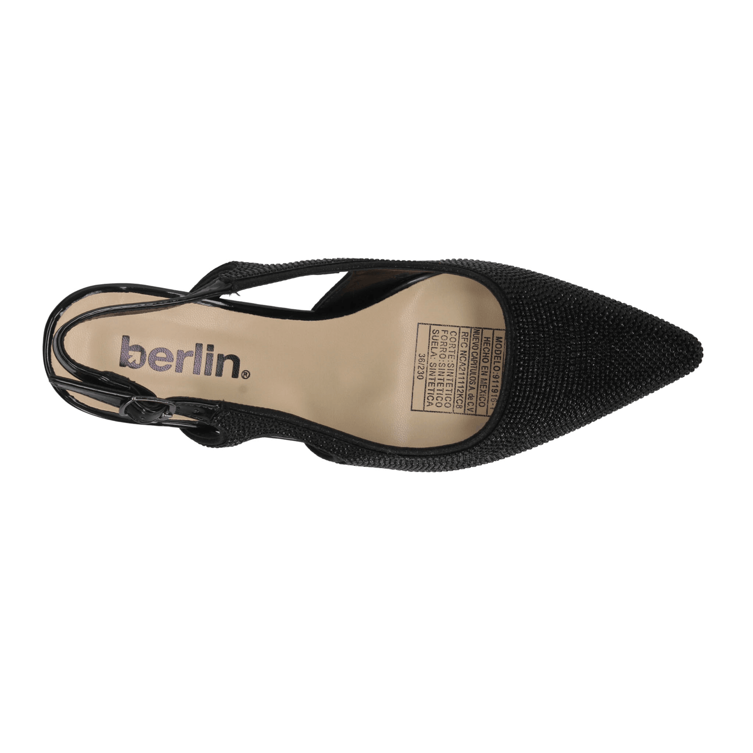 Zapatillas Berlin Dama Fiesta Formal Slingback Negro Mujer — imagen 8