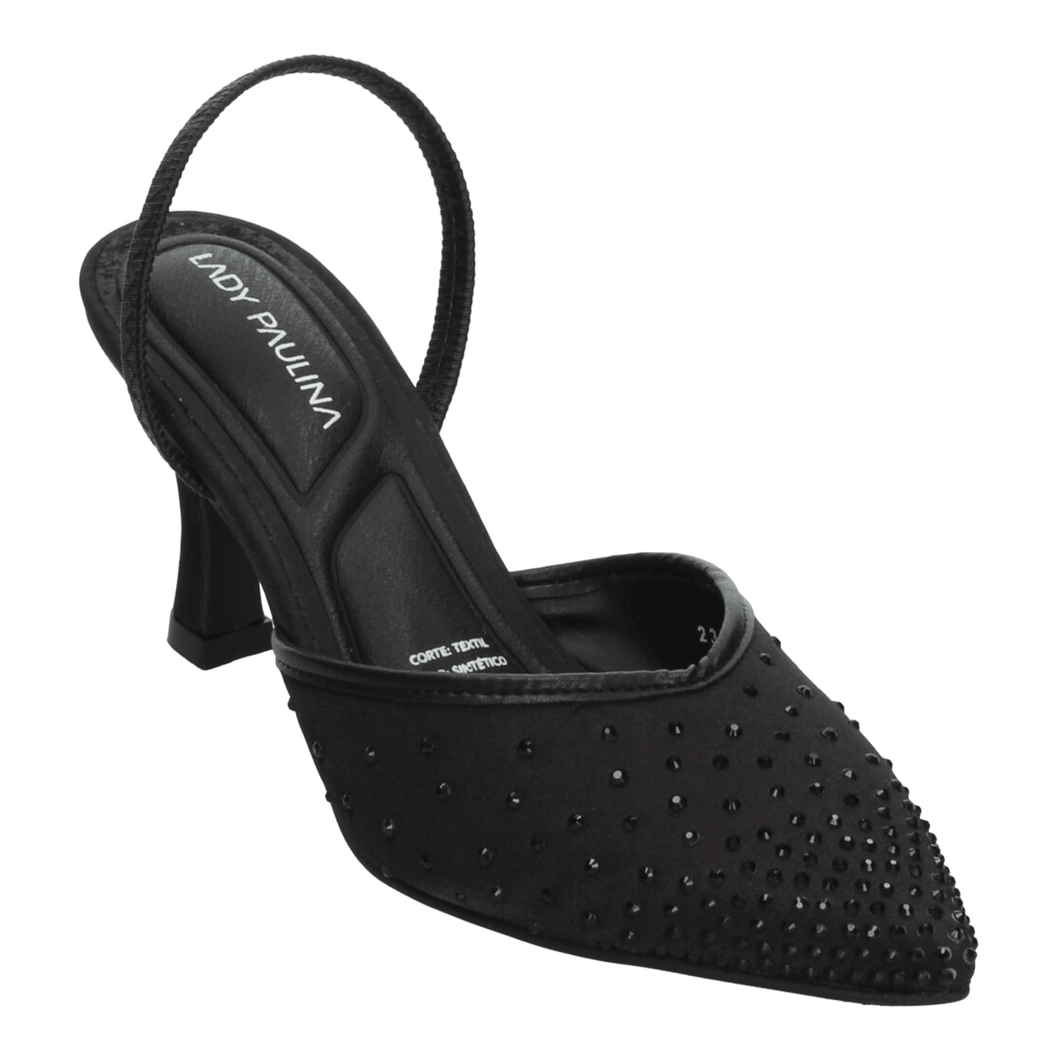 Zapatillas Paulina Dama Casual Punta Slingback Mujer Negra — imagen 4