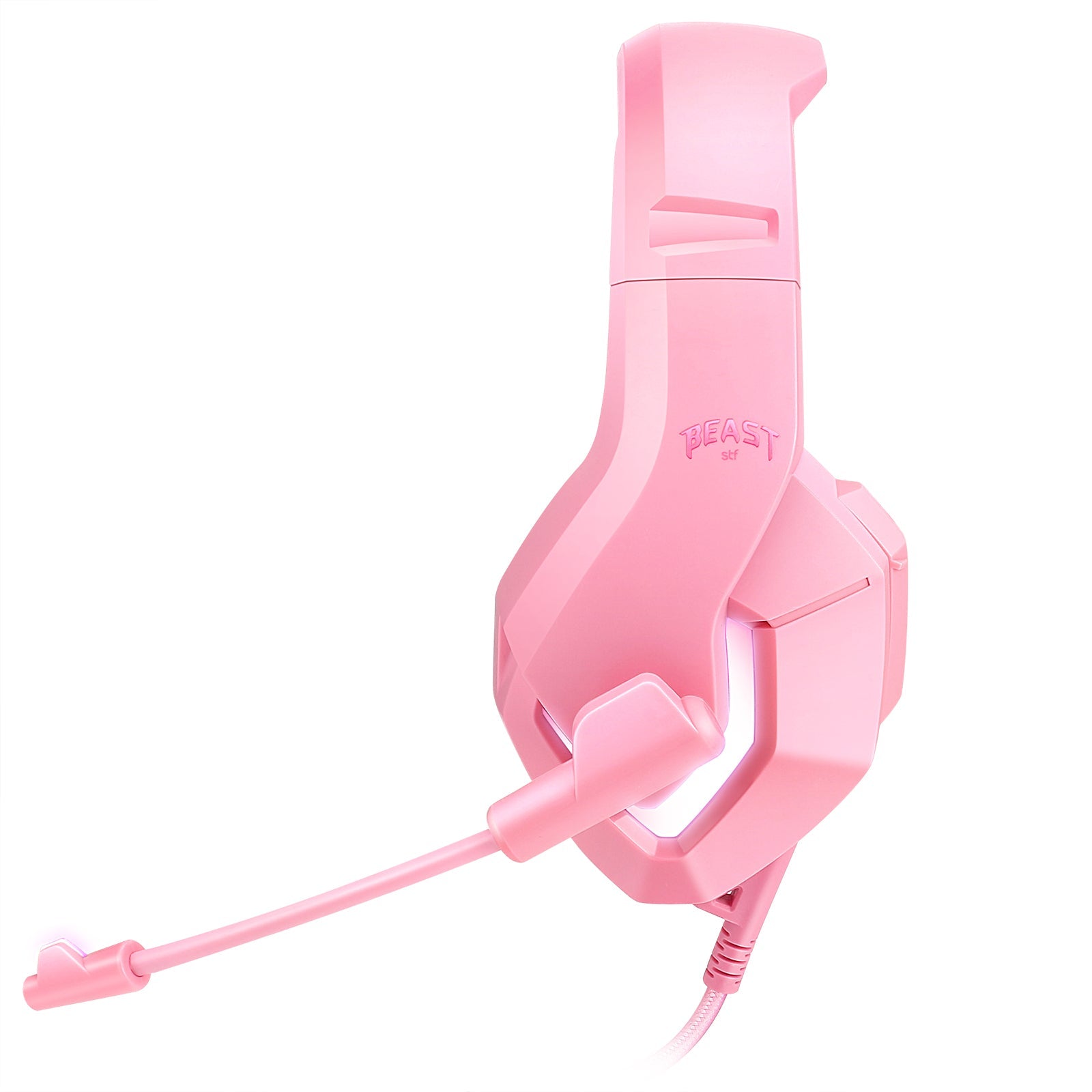 Audífonos alámbricos Gamer On-ear STF Beast Muspell Tournament: Hi-Fi, 3.5 mm, Rosa — imagen 8