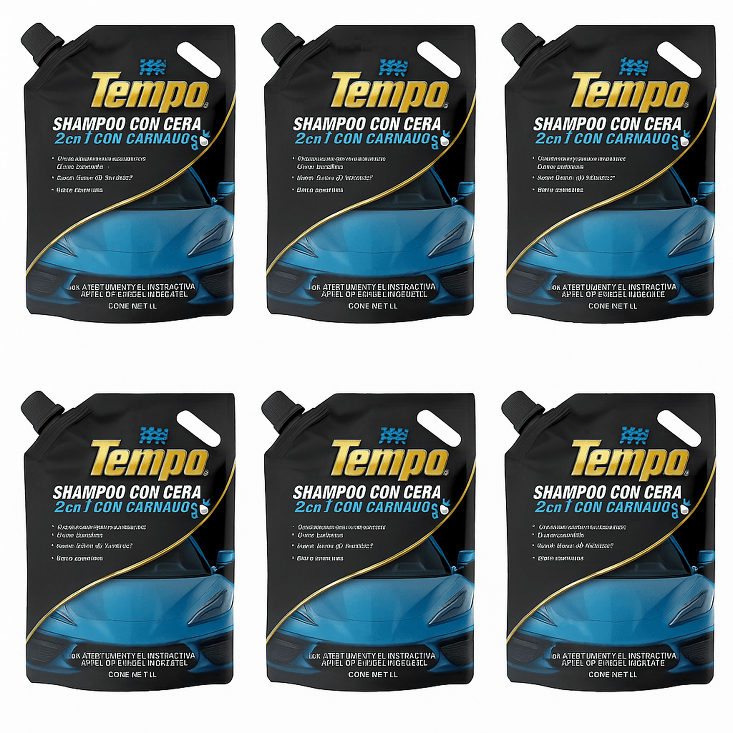 6 Shampoo con Cera para Auto Tempo 1 Litro con Brillo — imagen 1