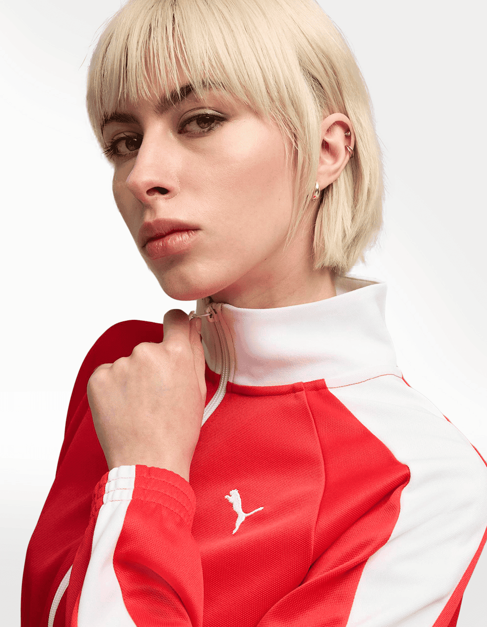Chaqueta Puma T7 Pique Relaxed Cro Rojo - Mujer — imagen 3