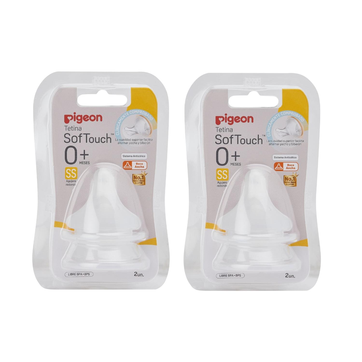 Pack 4 Tetinas Para Biberón Pigeon Softouch Tamaño SS — imagen 1