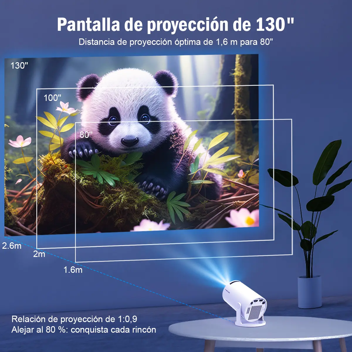 Proyector Portátil LED HD Compatible con HDMI y USB — imagen 7