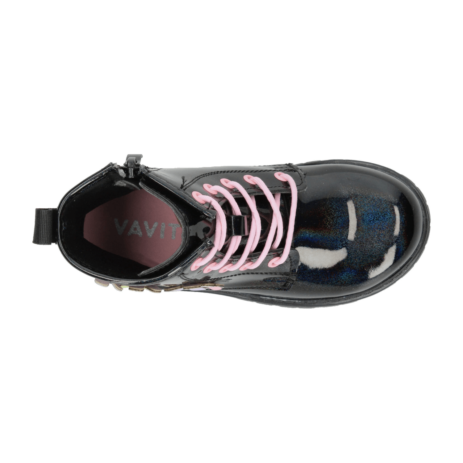 Bota Vavito Niña Flores Cintas Casual Negro Infantil T18-22 — imagen 8