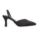 Zapatillas Paulina Dama Casual Punta Slingback Mujer Negra