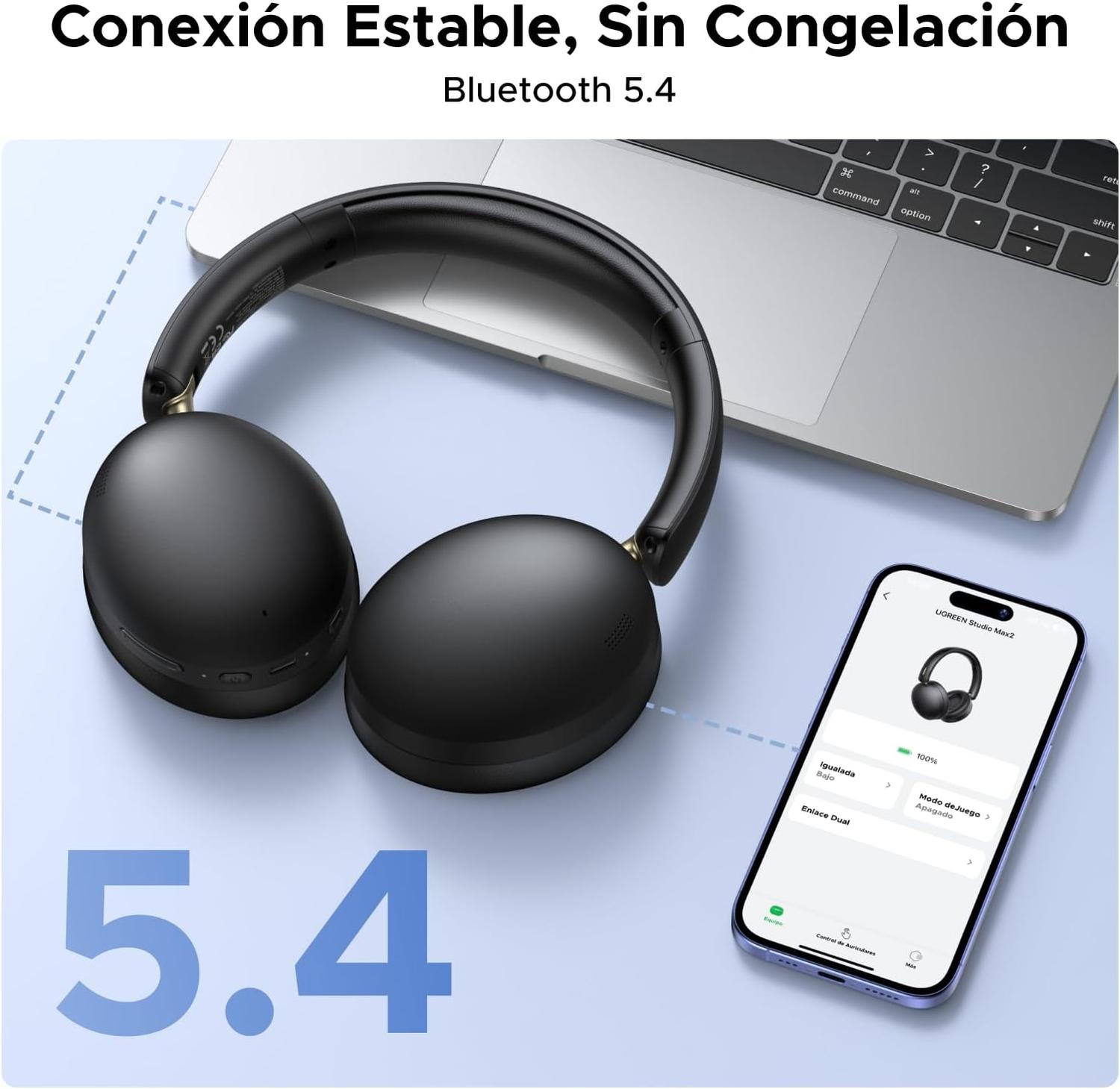 Audífonos Inalámbricos Ugreen Studio Max2 Negro — imagen 6