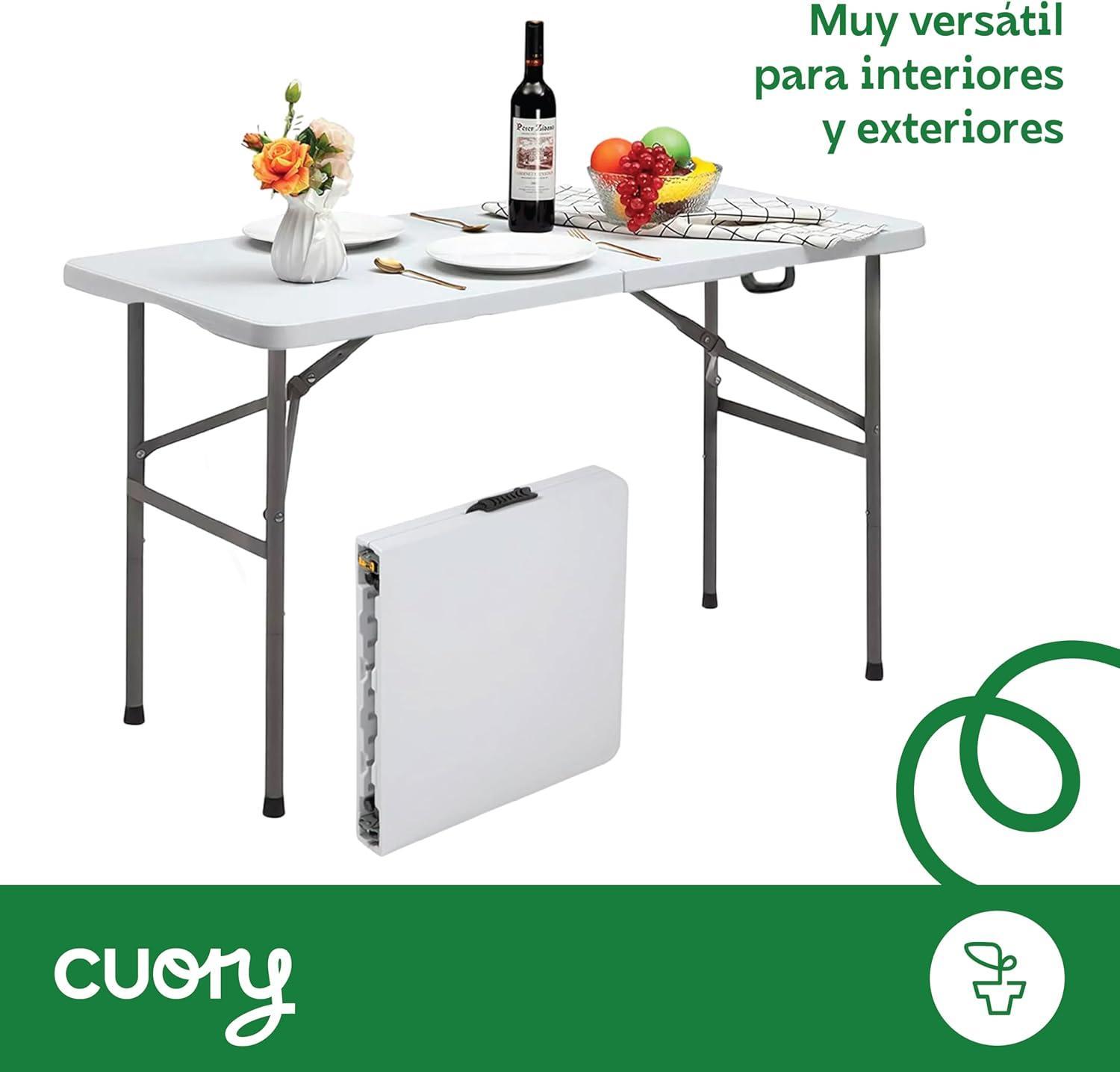 Combo 2 Mesas Portátiles Plegables 1.20 Metros Cuory Blanca — imagen 3