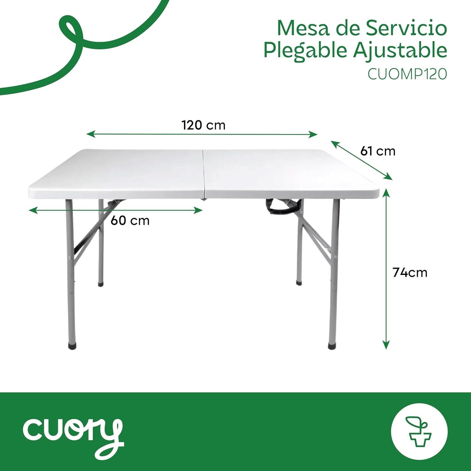 MESA PLEGABLE CUORY CUOMP120 RECTANGULAR 1.20 X 61 X 74 CM — imagen 2