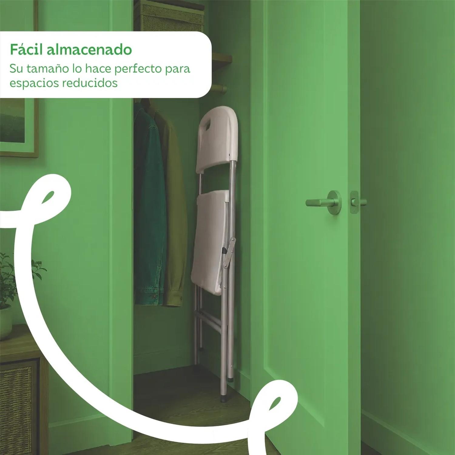 Silla Plegable Cuory Blanca Individual Resistente Interior y Exterior — imagen 5