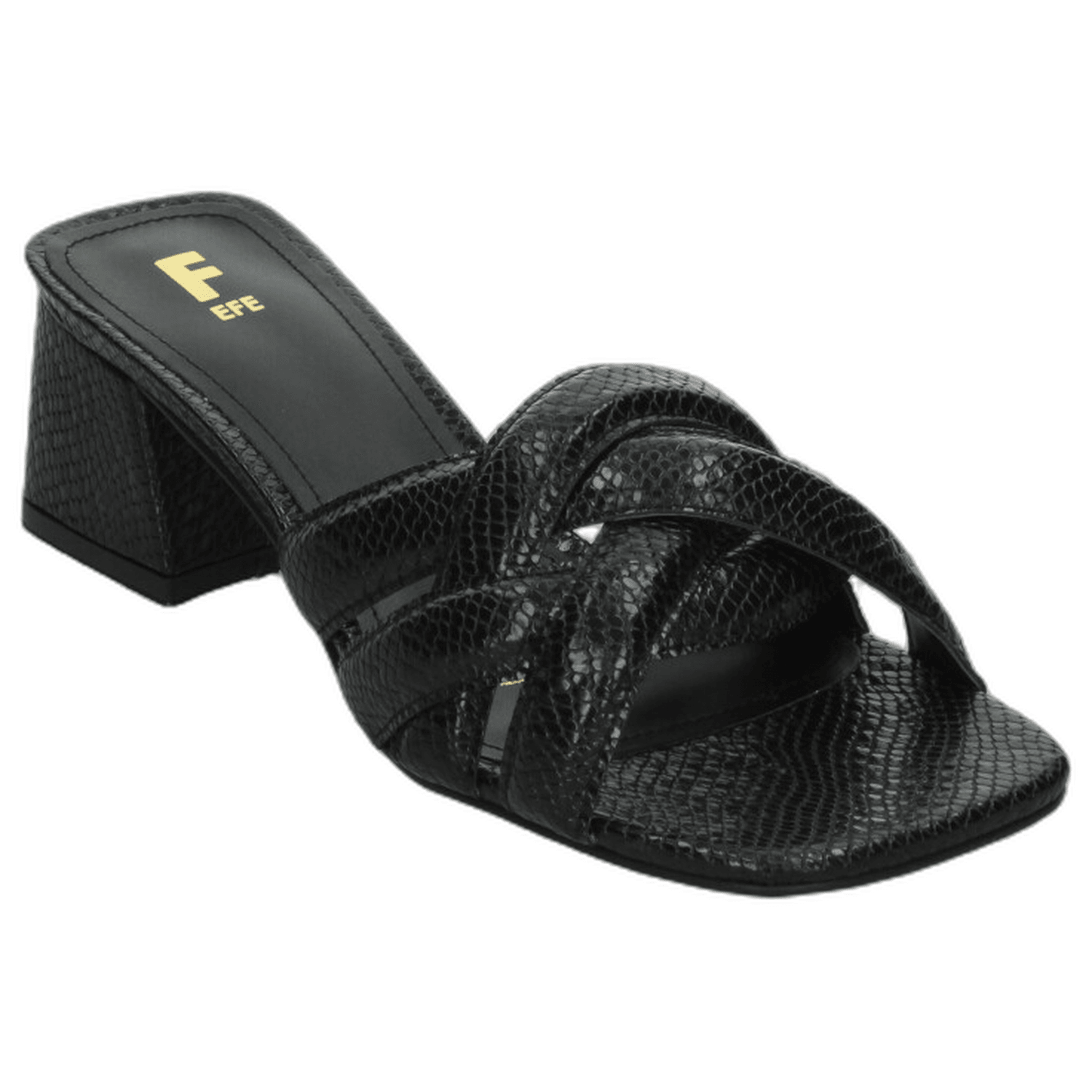 Sandalia Efe Dama Casual Tacón Bajo Formal Negro Mujer — imagen 4