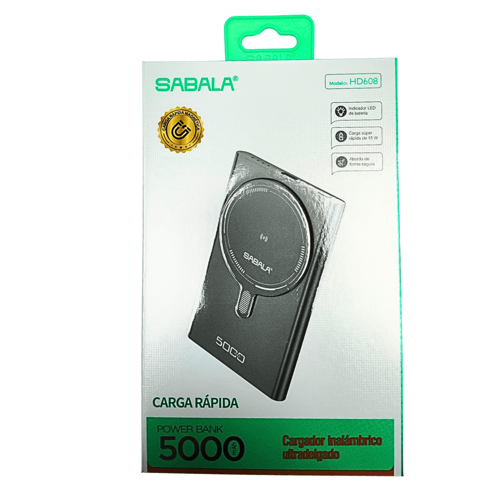 Power Bank Inalámbrico Sabala HD 608 con Carga Rápida de 15W — imagen 3