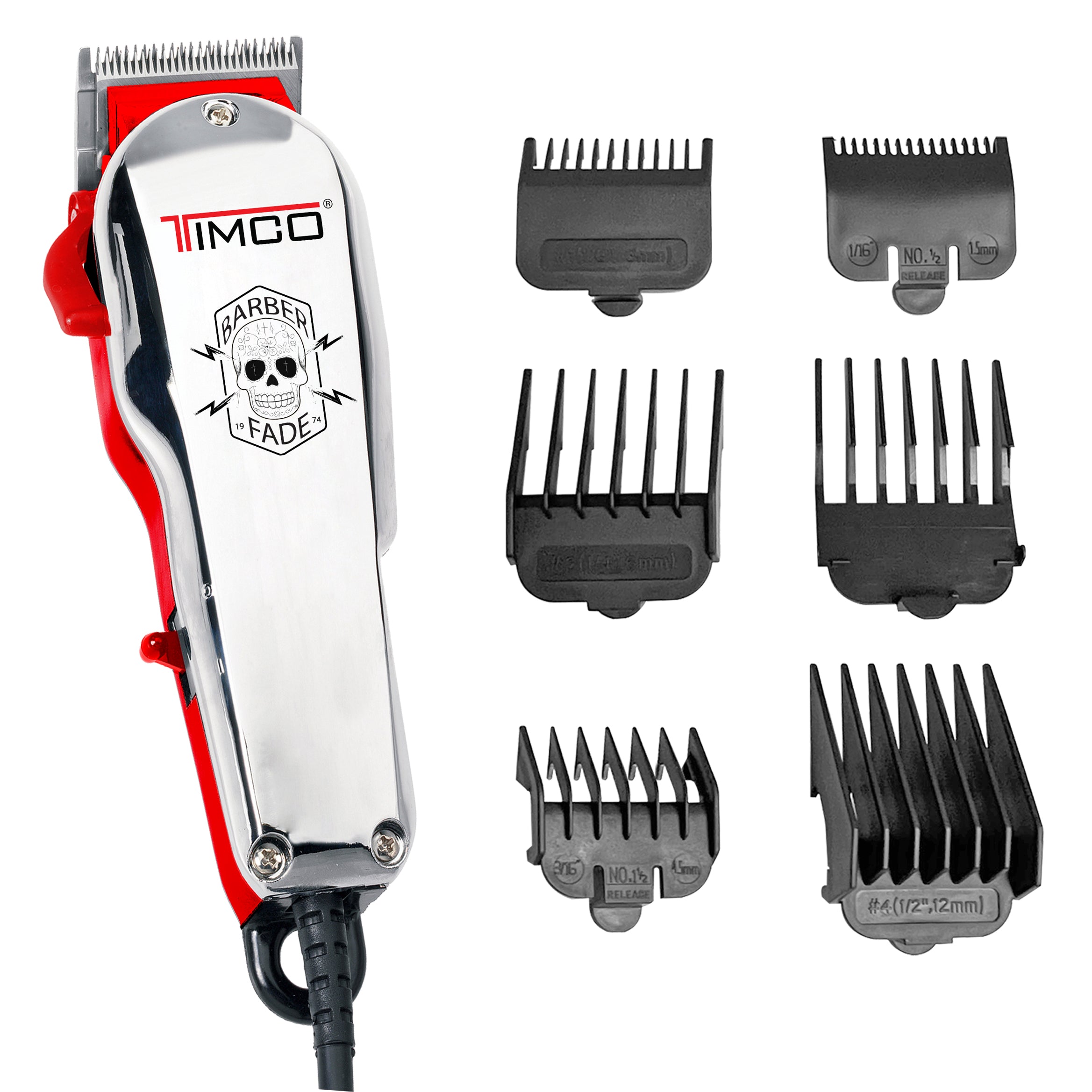 Maquina de Corte Cabello Barba Eléctrica Uso Profesional Clipper Motor Magnetico Peines Guia de Aumento Timco HC-222 — imagen 2