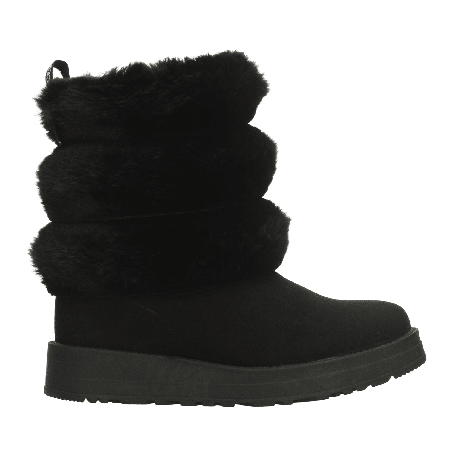 Bota Rojo Cereza Dama Invierno Casual Peluche Negro Mujer — imagen 1