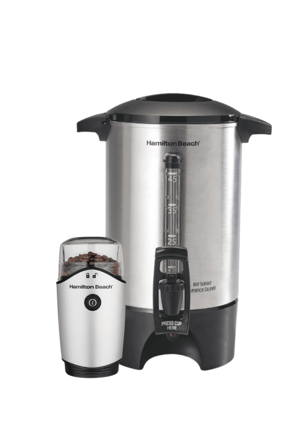 Cafetera Percoladora + Molino de Granos De Cafe y Especias Hamilton Beach — imagen 2