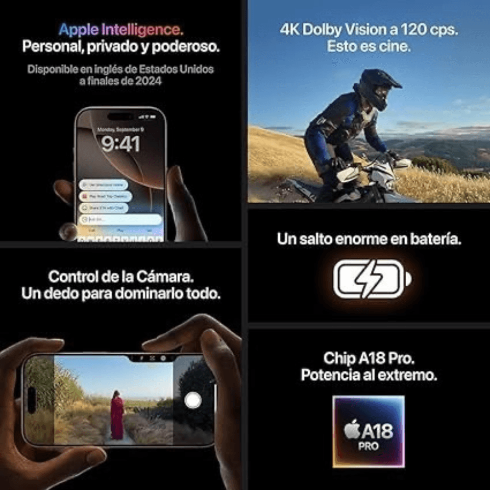 Celular Apple RE iPhone 16 PRO 256GB (ESIM) - Negro (Reacondicionado) — imagen 5