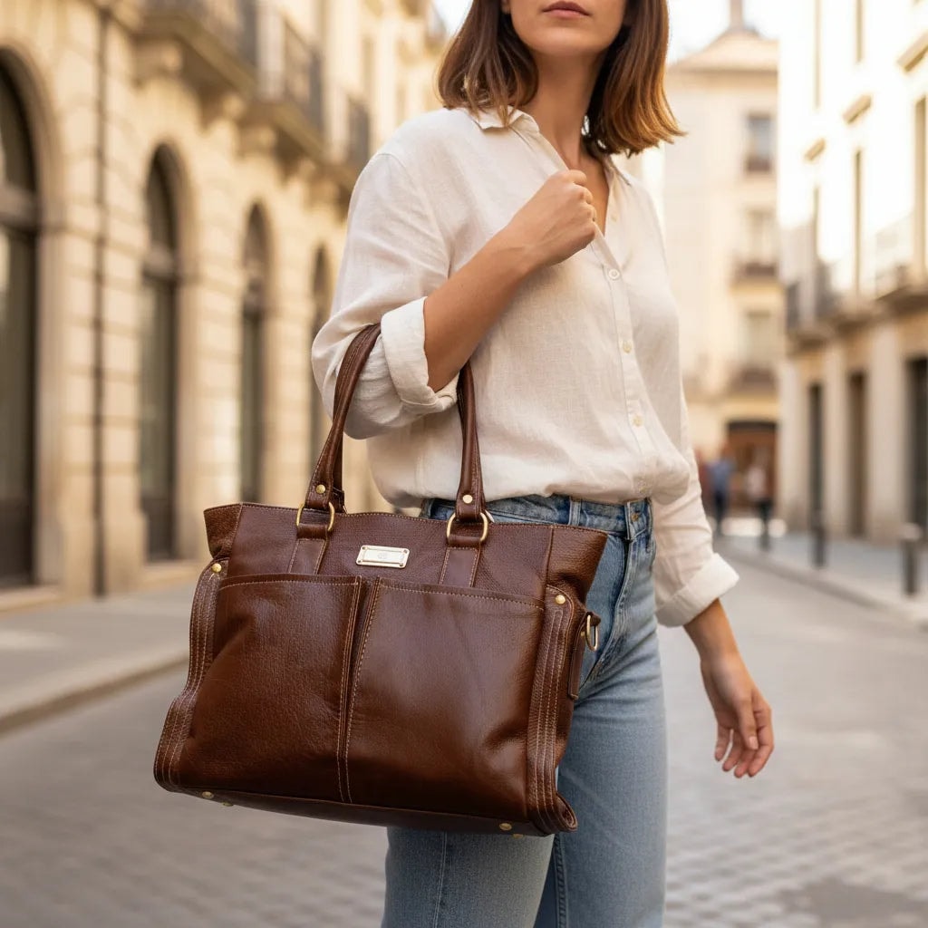 Bolsa Piel Legitima Grande Para Mujer Jf10 — imagen 3
