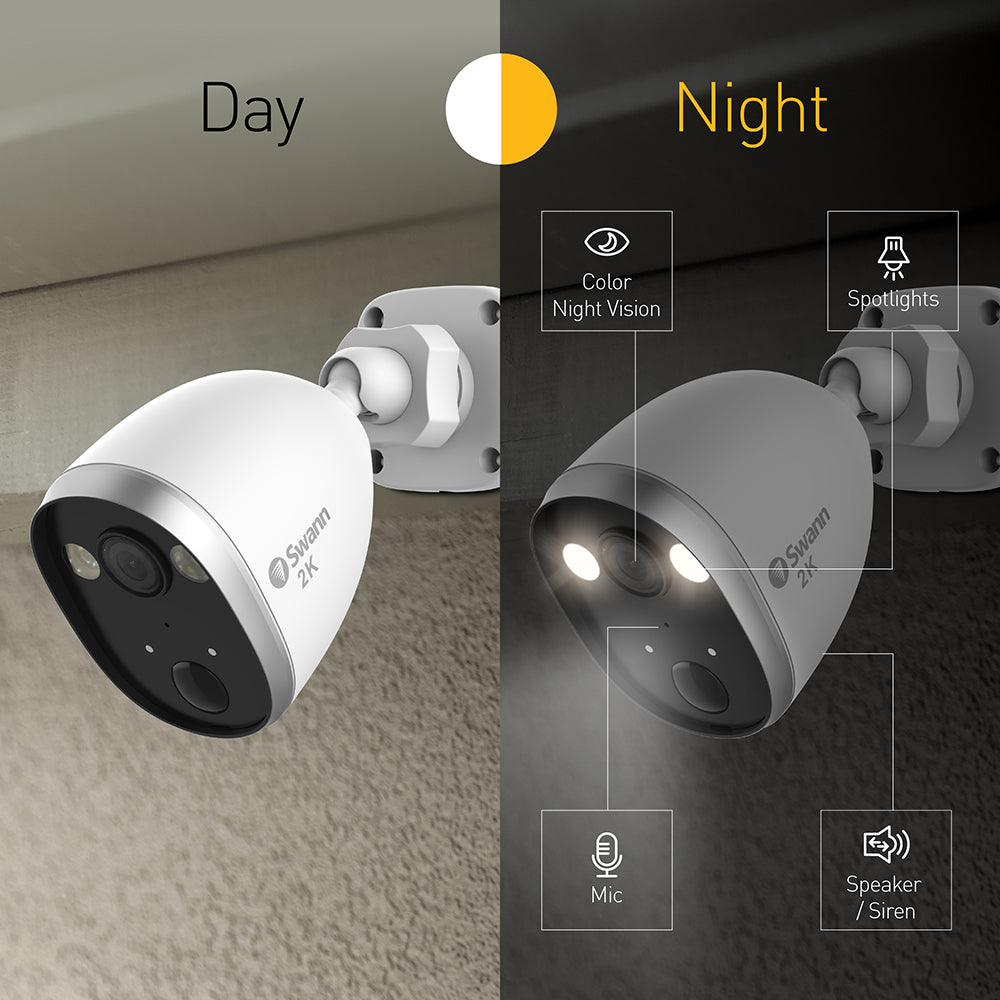 Cámara de seguridad con foco Swann SWIFI-2KOCAM-GL IP66 inalámbrica 2K — imagen 7