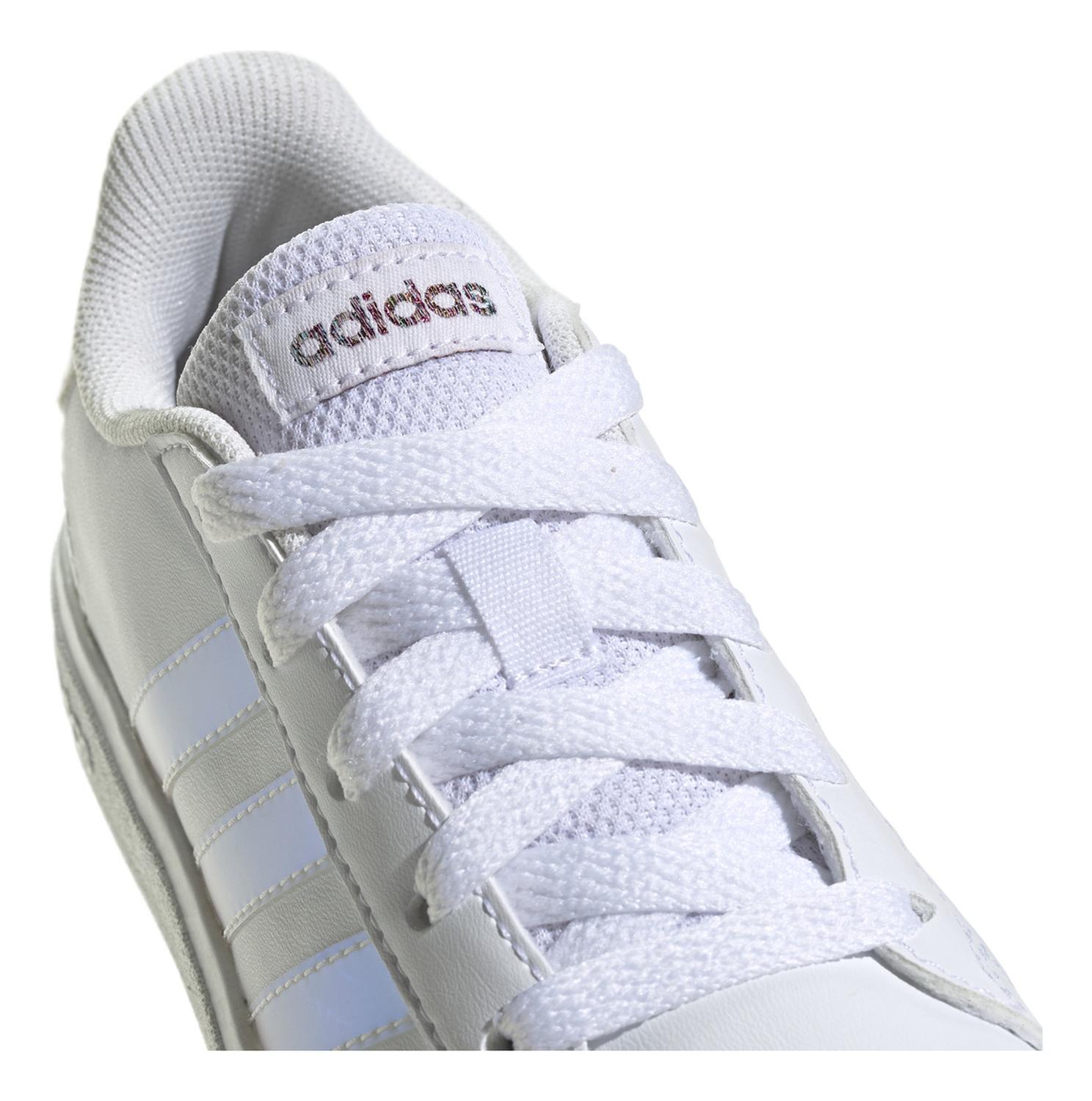 Tenis Niña Adidas Grand Court Blanco Cintas Ajustables Casual Infantil T17-25 — imagen 6
