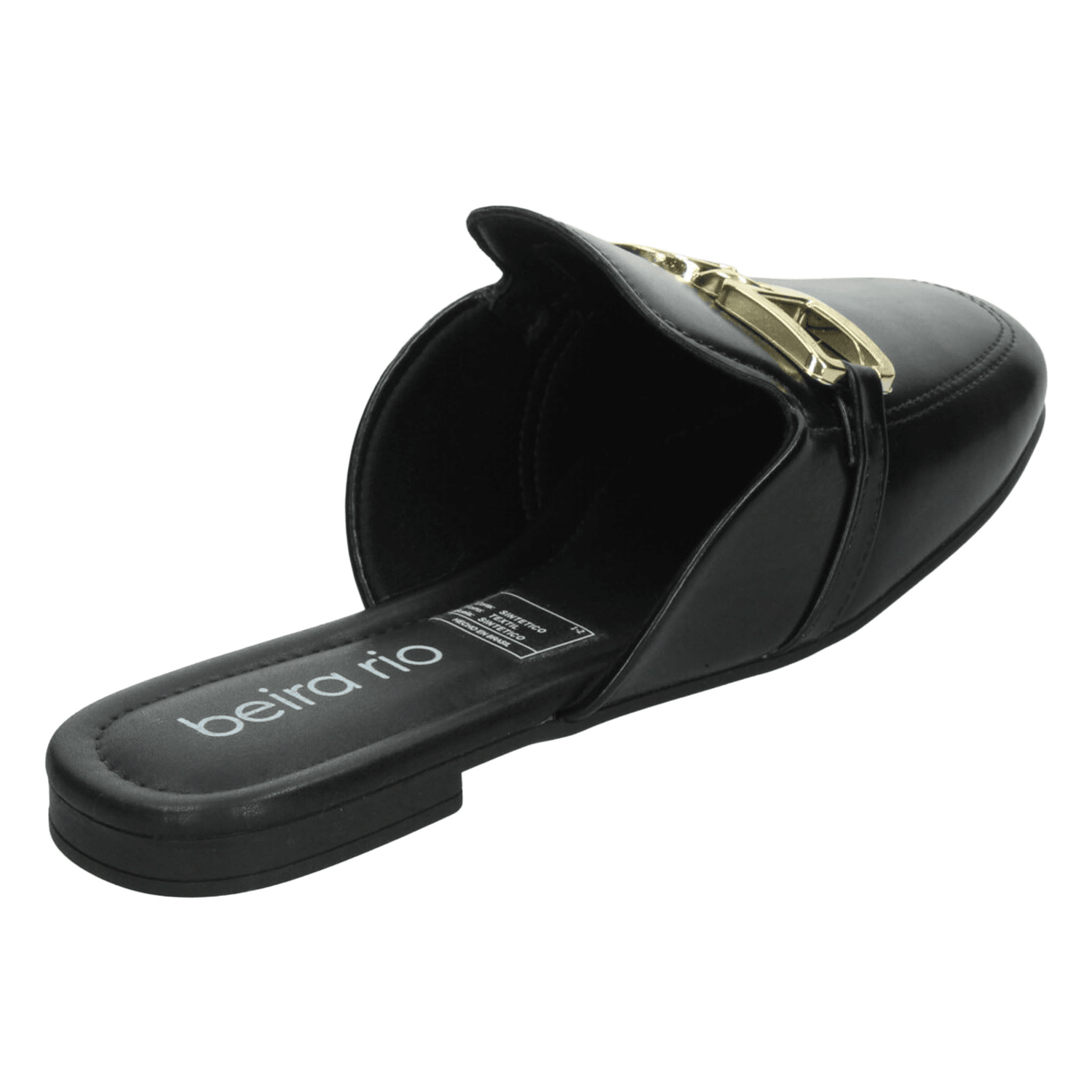 Flat Beira Rio Dama Negro Casual Mule Mujer — imagen 4