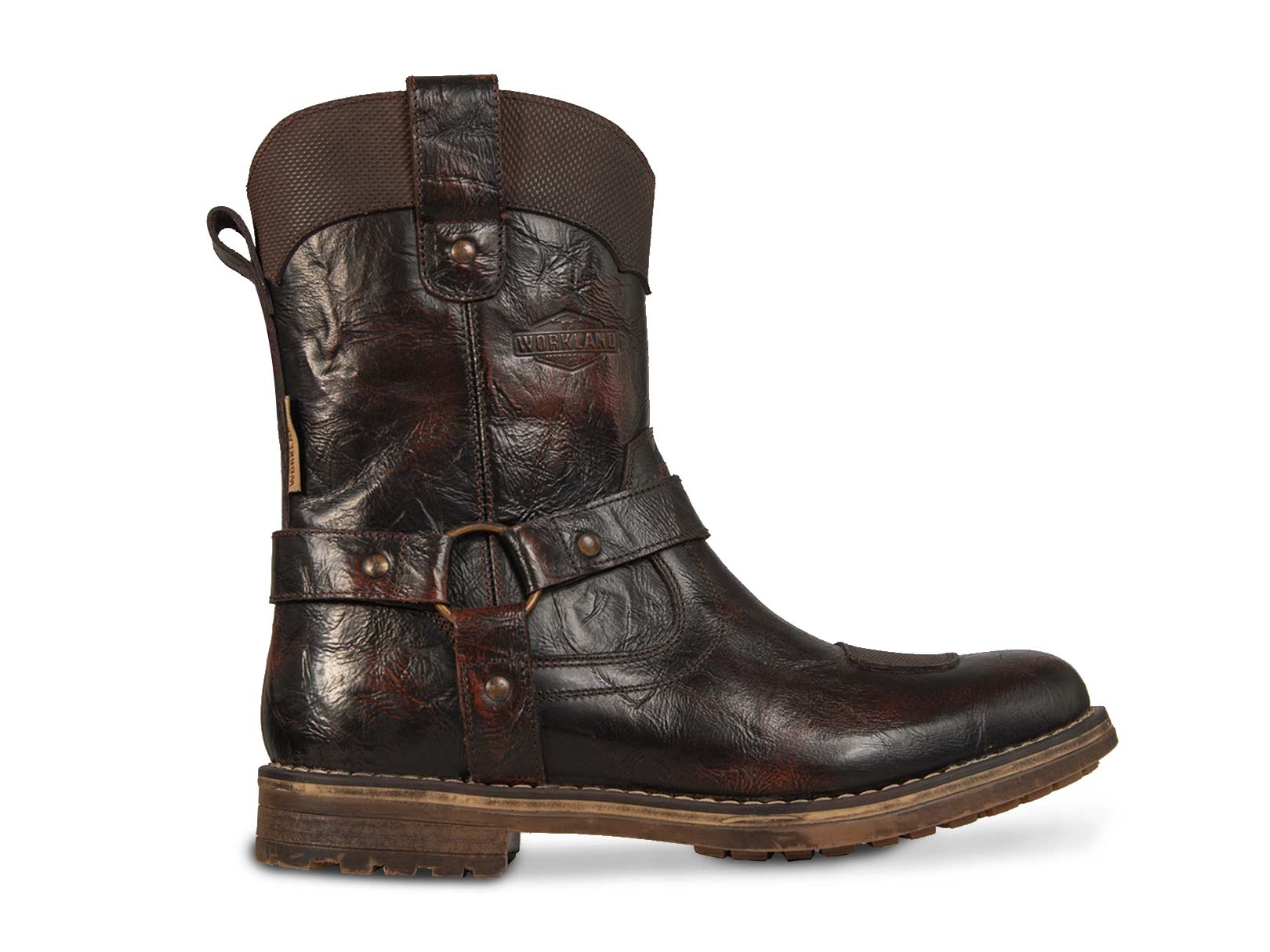 Bota hombre biker motociclista vaquera choper WKL 89740 Café — imagen 10